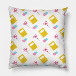 Eraser Pen Notebook Back To School Pattern Pillow