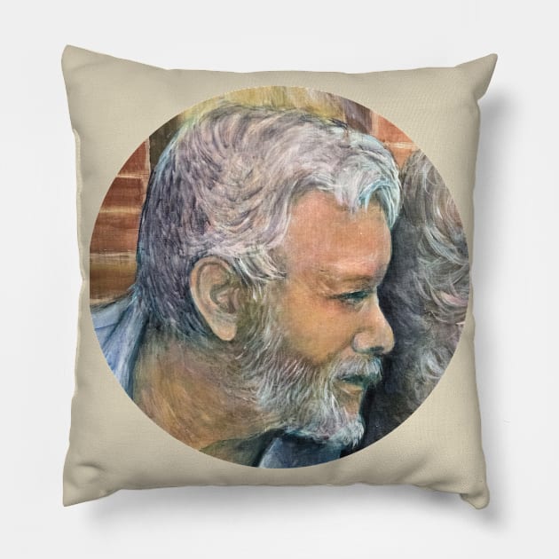 Luciano De Crescenzo Pillow by giovannivescera