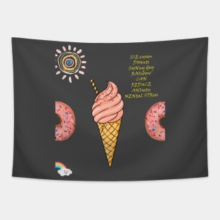 summer ice cream dounts rainbow Tapestry