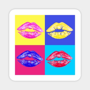 LIPS ON COLOURED SQUARES Magnet