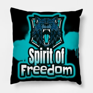 Spirit of freedom inspired by wolf Pillow