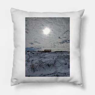 Bench In The Snow, Hole In The Sky Pillow