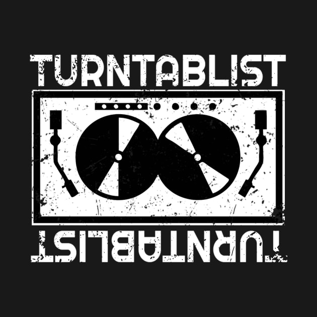 Turntablist DJ - Vintage Turntable Vinyl of Old School DJ by PerttyShirty