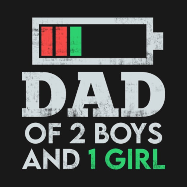 Dad of 2 Boys & 1 girl Funny Humor Gift from Daughters by CreativeSalek