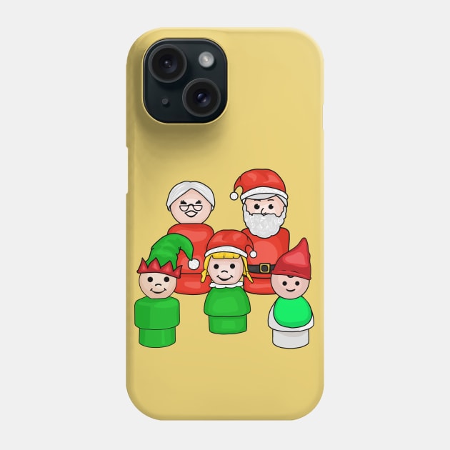 Santa, Mrs Claus, and 3 Little Elves Phone Case by Slightly Unhinged