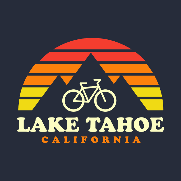 Lake Tahoe California Mountain Biking MTB Trails Retro by PodDesignShop