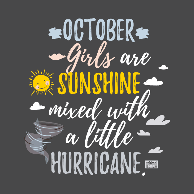 OCTOBER Girls Sunshine and Hurricane Birth Month by porcodiseno