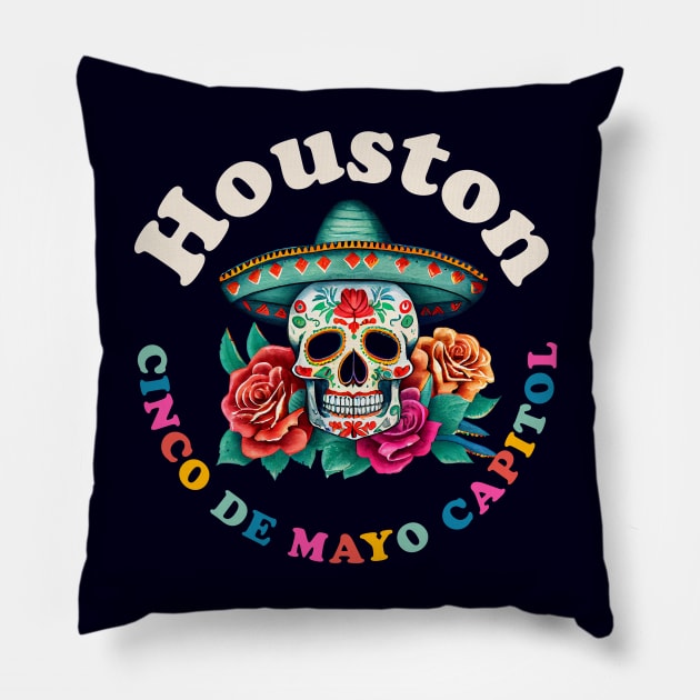 Houston Cinco de Mayo 2023 Sugar Skull Texas - Houston - Pillow