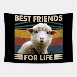 Pawsitively Fluffy Sheep Vibes, Stylish Statement Tee Extravaganza Tapestry