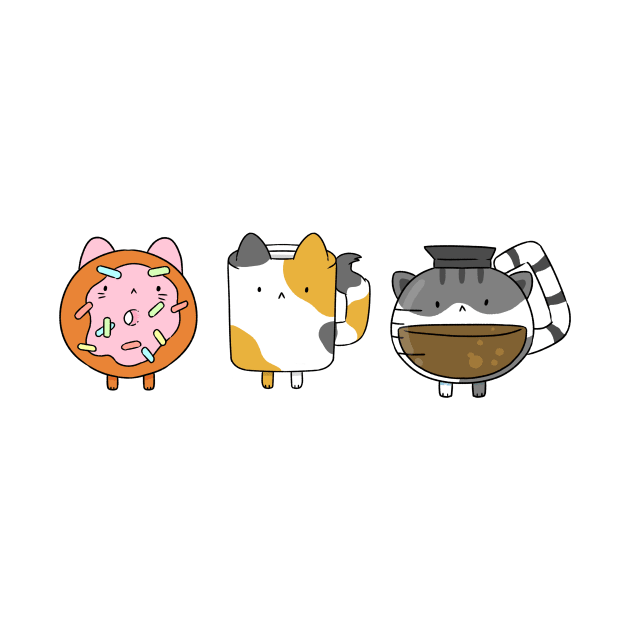 Breakfast cats by drawnbyhanna