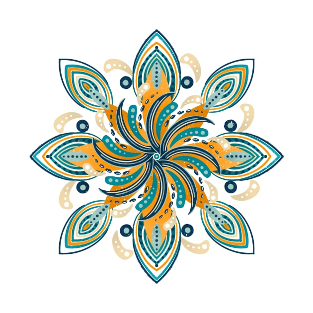 Surfers mandala - orange and teal palette by Home Cyn Home 