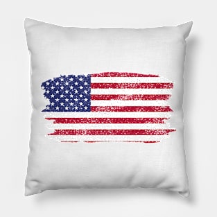 American Flag Distressed Watercolor Style USA Pillow