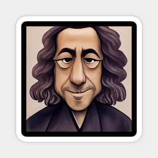 Baruch Spinoza Portrait | Cartoon style Magnet