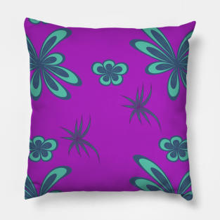 abstract seamless floral pattern exotic shapes Pillow