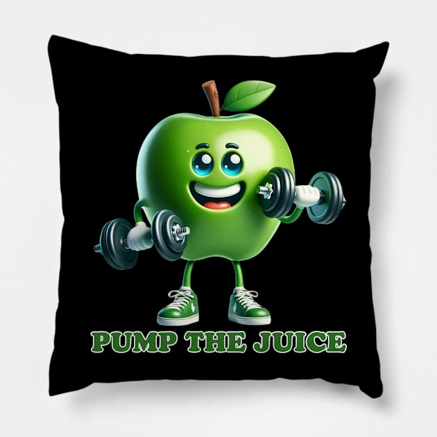 Apple Athlete: Fresh Fitness Enthusiast Pillow by vk09design