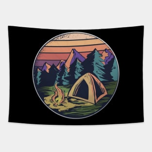 Happy Camper Camping Vintage Retro Tapestry