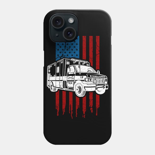 Ambulance EMT EMS Medical American Flag Phone Case by RadStar