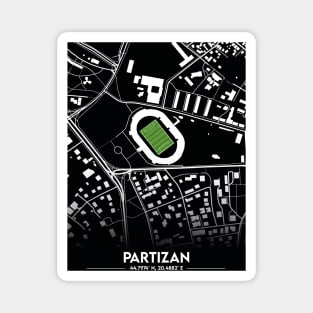 Partizan Stadium Map Design Magnet