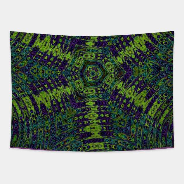 Green abstract waves Tapestry by Stonerin