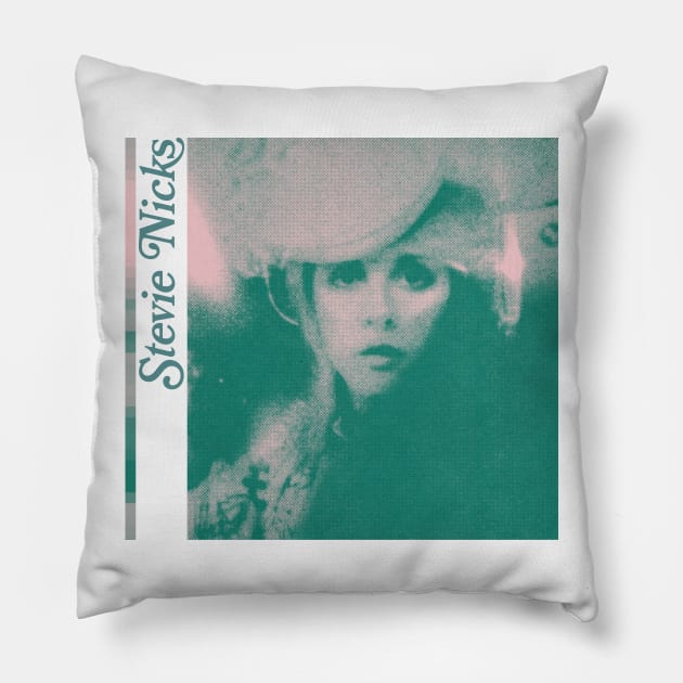 Stevie Nicks / Retro Aesthetic Style Duotone FanArt Pillow by unknown_pleasures