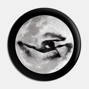 Gymnast jump silhouette and full moon - sand explosion - dance lover / ballet lover / gymnastics lover - gift idea Pin