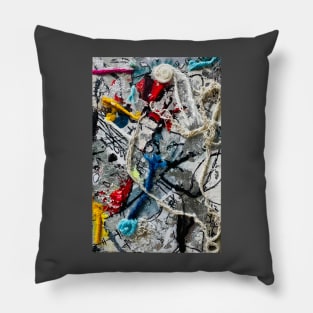 Abstract Mondrian Mixed Media Artwork Pillow