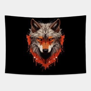 Wild Majesty: Wolf's Gaze Tapestry