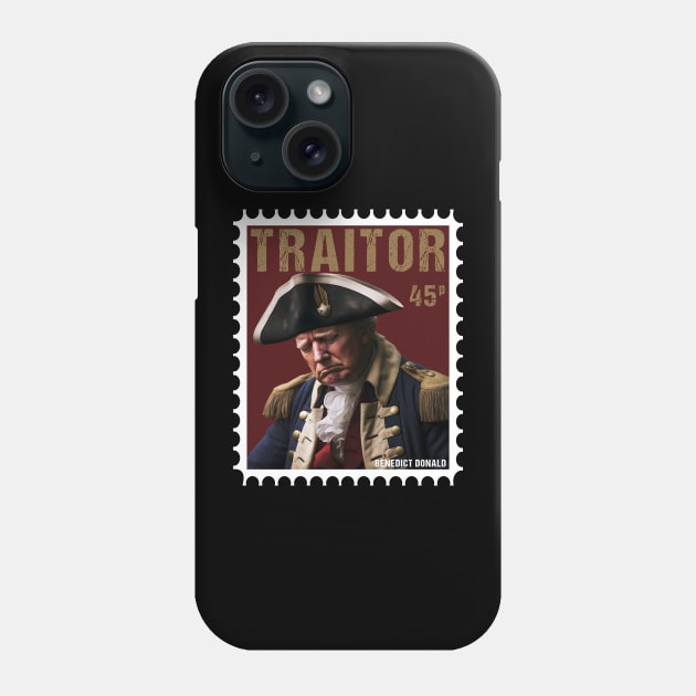 Traitor Trump Crying - Vintage Benedict Arnold Stamp Style Phone Case by EthosWear