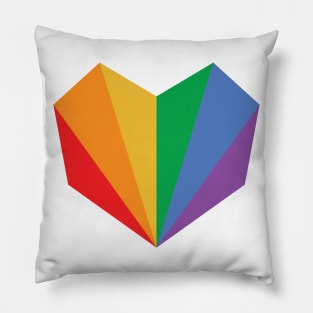 LGBT Gay Pride Flag Geometric Heart Pillow