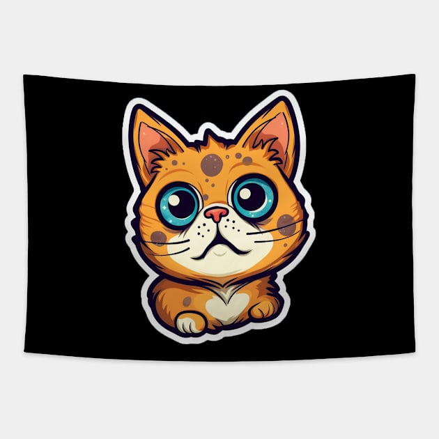 Cute Cat Tapestry by Sanzida Design