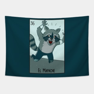 El Mapache // Mexican Luchador Loteria Card Tapestry