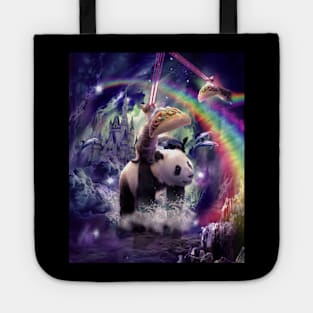 Rainbow Laser Space Cat On Panda Eating Taco Tote