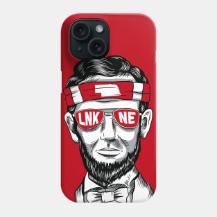 Lincoln Nebraska Funny Abraham Lincoln Illustration Red and White Phone Case