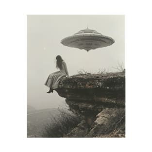 Close Encounter: Ethereal UFO Cliffside Art Print T-Shirt