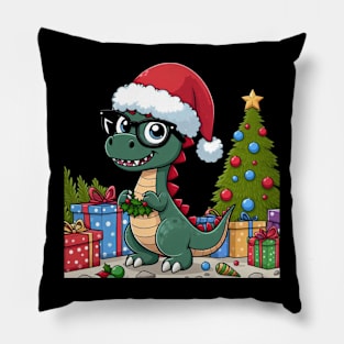 Dino Christmas Pillow
