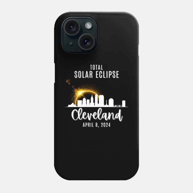 2024 Total Solar Skyline Eclipse in Cleveland Ohio CLE April 8 Phone Case by Little Duck Designs