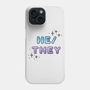 He/They Pronouns Design with Stars Phone Case