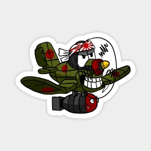 zero fighter airplane. funny ww2 doodle. Magnet