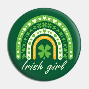 Irish girl - Charming Clover Rainbow Tee Pin