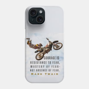 Mark Twain portrait and quote: Courage is resistance to fear... Phone Case