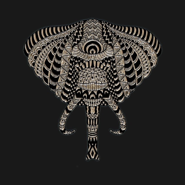 Elephant zentangle by obmik