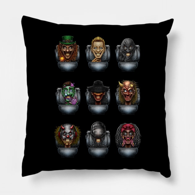 Horror toilet Monster pack 6 Pillow by Winya