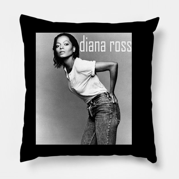 Diana Ross Grayscale Pillow by kilshamy