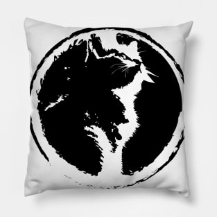 cat shadow, cat silhouette Pillow