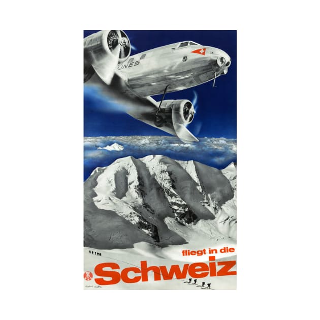 Vintage Travel Poster Switzerland by vintagetreasure