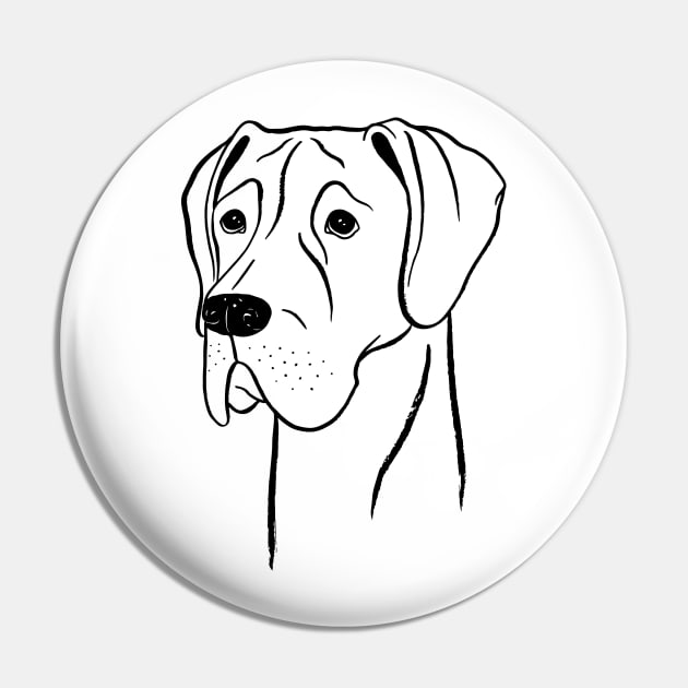 Great Dane (Black and White) Pin by illucalliart