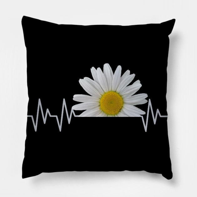 daisy flower daisies bloom floral heartbeat Pillow by rh_naturestyles