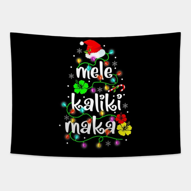 Mele Kalikimaka For Hawaiian Hawaii Christmas Tapestry by nadenescarpellos