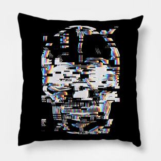 Graphic skull with glitch effect Pillow