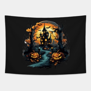 Scary halloween town Tapestry